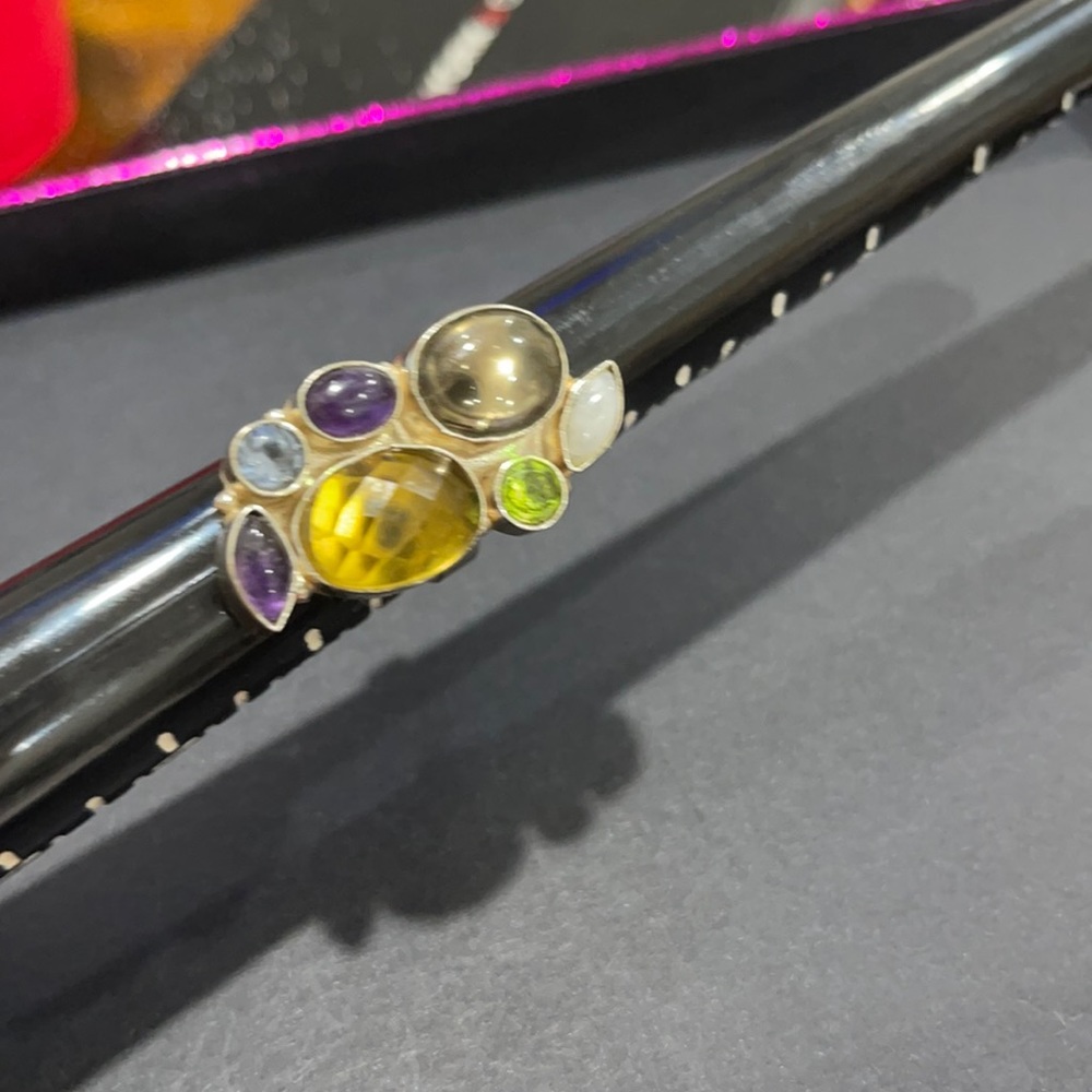 Multiples Semiprecious Stone Silver Ring. - image 1